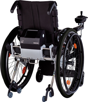 hoffelijkheid Reusachtig Minimaliseren Elektrische aandrijving voor manuele rolstoel - Max-e - Beschrijving - Hulp  bij handicap - Euromove