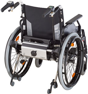 menu een vuurtje stoken kool Elektrische aandrijving voor manuele rolstoel - V-Max - Beschrijving - Hulp  bij handicap - Euromove